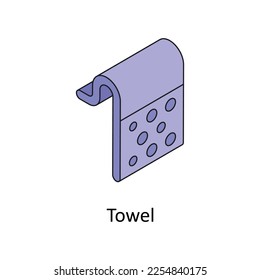 Towel Vector Isometric Filled Outline icon for your digital or print projects.