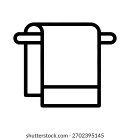 ícone de linha de vetor de toalha em um plano de fundo branco
Ícone de linha de vetor