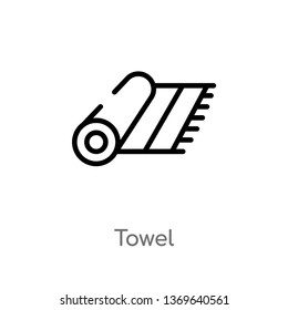 towel vector line icon. Simple element illustration. towel outline icon from furniture concept. Can be used for web and mobile