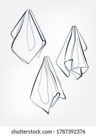 towel vector one line art isolated illustration