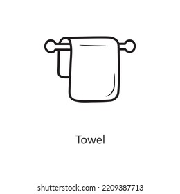 Towel Vector outline Icon Design illustration. Travel Symbol on White background EPS 10 File