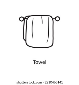 Towel Vector outline Icon Design illustration. Workout Symbol on White background EPS 10 File
