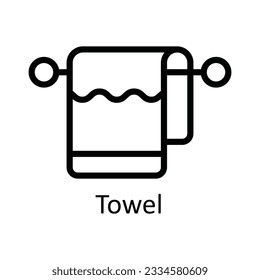 Towel Vector outline Icon Design illustration. Kitchen and home  Symbol on White background EPS 10 File