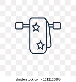 Towel vector outline icon isolated on transparent background, high quality linear Towel transparency concept can be used web and mobile