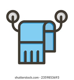 Towel Vector Thick Line Filled Colors Icon For Personal And Commercial Use.
