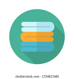 Towels flat icon with long shadow. Colorful illustration of towels. Vector.