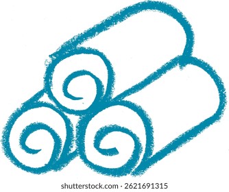Towels Icon Beauty Cosmetics Related Icon Crayon Chalk Drawing Vector