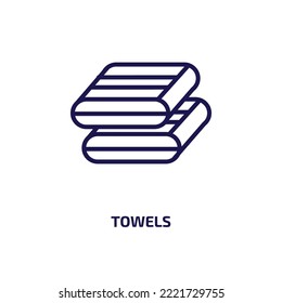 towels icon from hotel and restaurant collection. Thin linear towels, clean, towel outline icon isolated on white background. Line vector towels sign, symbol for web and mobile