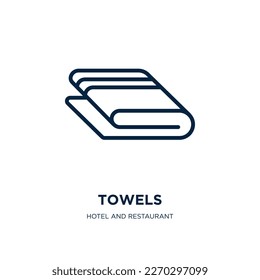 towels icon from hotel and restaurant collection. Thin linear towels, towel, hygiene outline icon isolated on white background. Line vector towels sign, symbol for web and mobile