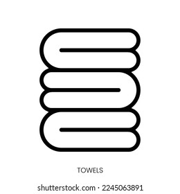 towels icon. Line Art Style Design Isolated On White Background