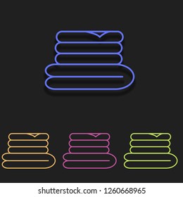 towels icon in multi color. Simple outline vector of Bathroom set icons for UI and UX, website or mobile application