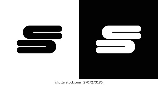 Towels icon in solid silhouette set. Vector Illustration.
