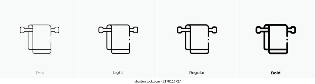 towels icon. Thin, Light Regular And Bold style design isolated on white background