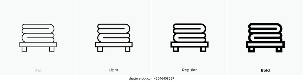 towels icon. Thin, Light Regular And Bold style design isolated on white background