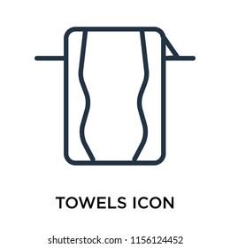Towels icon vector isolated on white background, Towels transparent sign , line symbol or linear element design in outline style