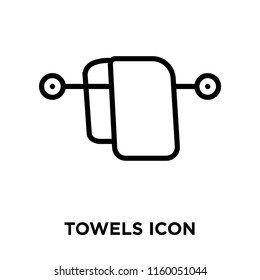 Towels icon vector isolated on white background, Towels transparent sign , line or linear sign, element design in outline style