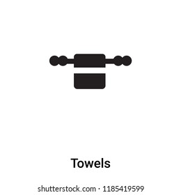 Towels icon vector isolated on white background, logo concept of Towels sign on transparent background, filled black symbol