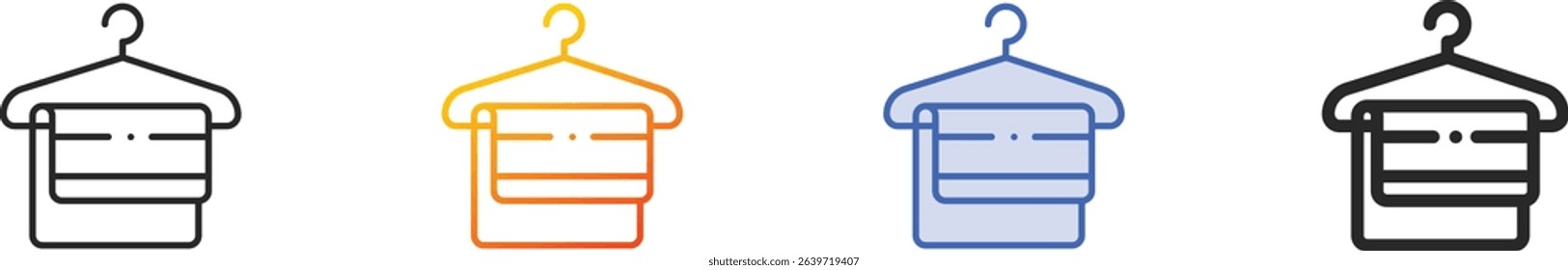 towels icon.Thin Linear, Gradient, Blue Stroke and bold Style Design Isolated On White Background