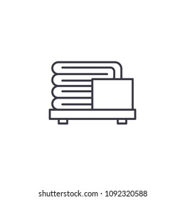 Towels linear icon concept. Towels line vector sign, symbol, illustration.