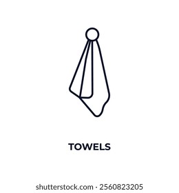 towels outline icon. Linear vector from hotel concept. Thin line towels icon isolated on white background