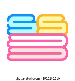 las toallas establecen el vector de icono de color. toallas marcando el signo. ilustración de símbolo aislado
