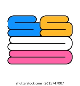 towels set line icon vector. towels set sign. isolated symbol illustration