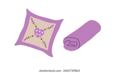 Towels of spa center design. Vector illustration 