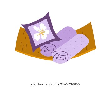 Towels of spa center design. Vector illustration 