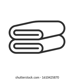 towels stack, linear icon. Editable stroke