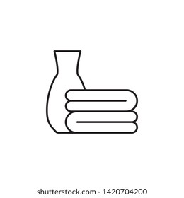 towels, vase icon. Simple thin line, outline vector of Hotel Service icons for UI and UX, website or mobile application