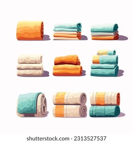 Towels vector set isolated on white