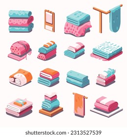 Towels vector set isolated on white