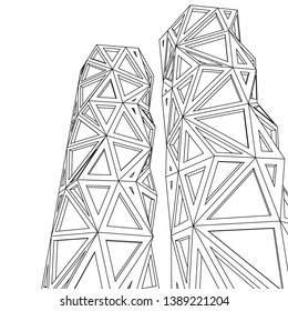 
tower, abstract architecture, 3d illustration