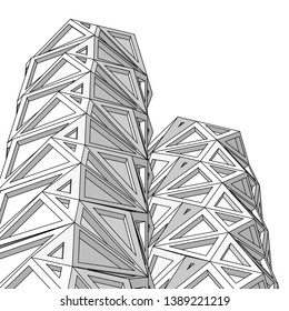 
tower, abstract architecture, 3d illustration