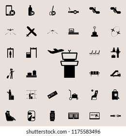 tower and airplane icon. Airport Icons universal set for web and mobile