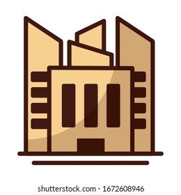 tower of apartment and office building on white background vector illustration design