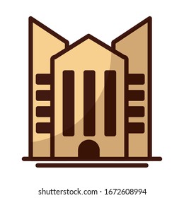 tower of apartment and office building on white background vector illustration design