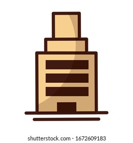 tower of apartment and office building on white background vector illustration design