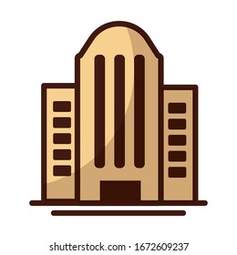 tower of apartment and office building on white background vector illustration design