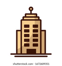 tower of apartment and office building on white background vector illustration design