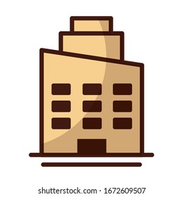 tower of apartment and office building on white background vector illustration design