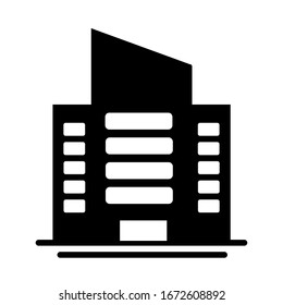 tower of apartment and office building , silhouette style icon vector illustration design