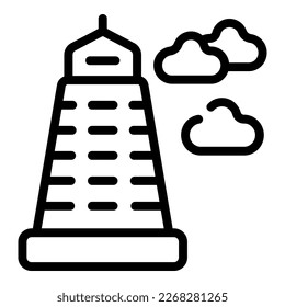 Tower beach icon outline vector. Sport summer. Sea fun