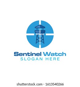 tower. beach save guard logo Ideas. Inspiration logo design. Template Vector Illustration. Isolated On White Background