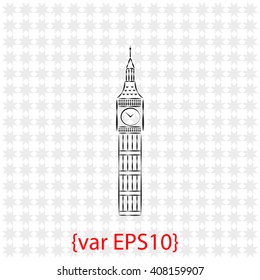 The tower of big Ben icon.