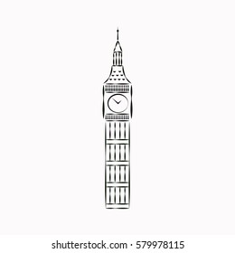 The tower of big Ben  icon. Vector design.