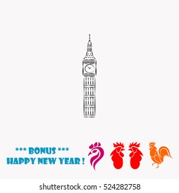 The tower of big Ben vector icon