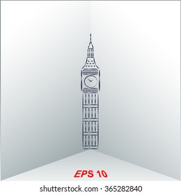 The tower of big Ben - vector illustration