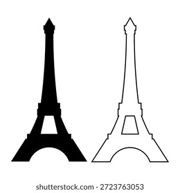 Icono negro de la torre, Ilustración vectorial aislada.