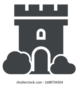 
tower black icon on white background